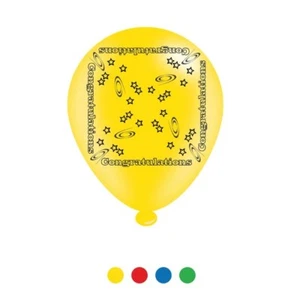 Pack De 8 Globos Multicolores Felicitaciones Látex Fiesta - Relleno De Aire/Helio - Imagen 1 de 1