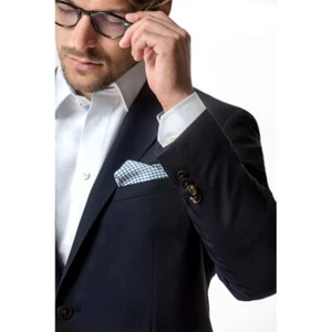 Paul Betenly Classic Fit Two Button Notch Navy Blazer - Picture 1 of 1