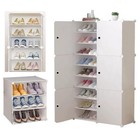 Modularer Schuhschrank mit 18 Fächern, weiß, Nobo Kids