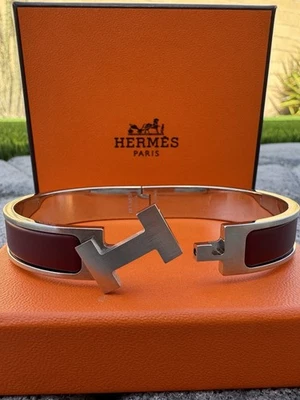 Pulsera Hermès Esmalte Mate Estrecho Clic Clac HH GM Rouge H Foto 1 de 4