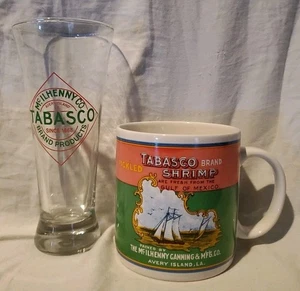 TABASCO MCILHENNY CO. BRAND PRODUCTS HOT SAUCE Pilsner Beer Glass & Coffee Mug - Picture 1 of 11