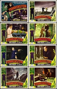 FRANKENSTEIN  BORIS KARLOFF COMPLETE SET OF 8 INDIVIDUAL 11x14 LC PRINTS R-51 - Picture 1 of 1
