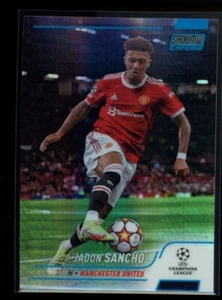 2021 Stadium Club Chrome #58 Jadon Sancho Blue Prism Refractor - Picture 1 of 2