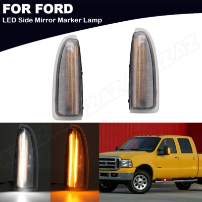 LED Turn Signal Lights Tow Mirrors For 2003-2007 Ford F250 F350 F450 Super Duty - Image 1 of 4
