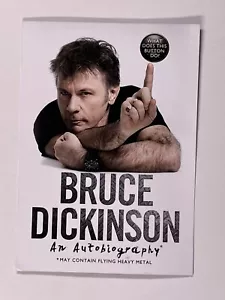 Iron Maiden Bruce Dickinson Postcard Original An Autobiography - Picture 1 of 12