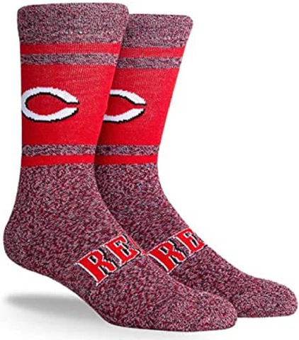 Pair of Cincinnati Reds Gift Socks Varsity Red Crew Adult Large Men Votto Winker Cover