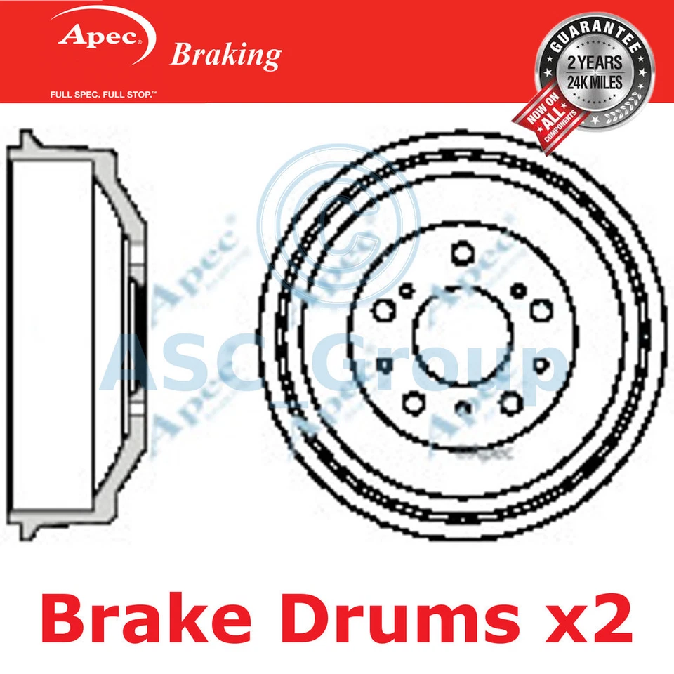 2x Apec 256mm (Interne) 5 Clou Rechange Arrière Frein à Main Frein De DRM9705 - Photo 1/1
