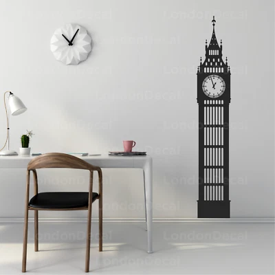 LONDONDECAL BIG BEN - Adesivi Murali Rimovibili Vinile Iconico Londra Decorazione Casa Camera Arte