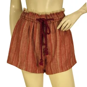 Forte Forte Red Beige Herringbone Summer Shorts Trousers Pants size 1 - Picture 1 of 6