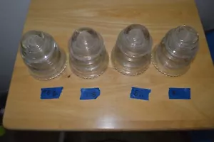 Lot of 4 Vintage Hemingray 42 Clear Glass Insulators Excellent Condition - Picture 1 of 9