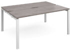 Adapt back to back desks 1600mm x 1200mm - white frame, grey oak top