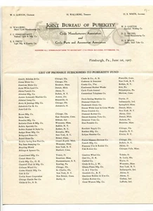 Vintage Illustrated Letterhead CYCLE MANUFACTURERS ASSOC 1907 Pittsburgh bicycle - Picture 1 of 1