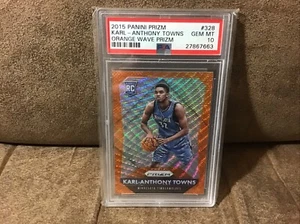 Karl- Anthony Towns Orange Wave Prizm #328 Mint 10 2015 RC See Pics. - Picture 1 of 3