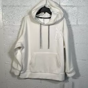 Calvin Klein Women's Oversized Fleece Logo Hoodie - white Large - Picture 1 of 9
