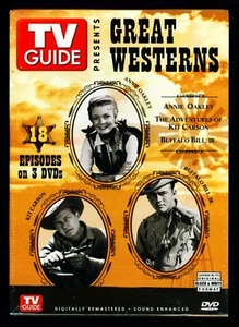 TV Guide 18 Great Westerns - Annie Oakley Kit Carson Buffalo Bill Jr - NEW 3 DVD - Picture 1 of 2