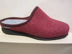 Frankenwald Damen Pantoffel Hauschuh Hausschuhe mit Wollfilz rot weinrot - Picture 1 of 8