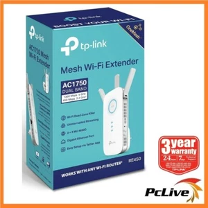 TP-Link RE450 V4 1750Mbps Dual Band WiFi Range Extender OneMesh Wireless Gigabit - Picture 1 of 4