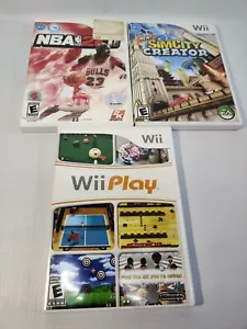 Nintendo Wii 3 Video Game Bumble (NBA 2K11/ SimCity Creator/ Wii Play) - Picture 1 of 5