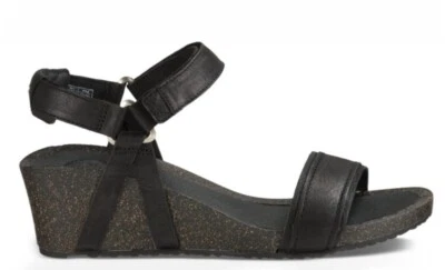 TEVA YSIDRO STITCH WEDGE  BLACK LEATHER SANDALS WOMENS US SIZE 10 Or SIZE 11 - Image 1 of 3