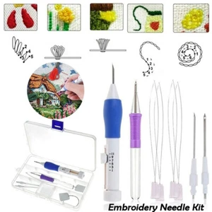 Embroidery Punch Needle Kit Stitching Tool Set Embroidery Knitting Sewing Sales - Picture 1 of 10