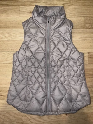 Chaleco acolchado acolchado de plumón de ganso Athleta senderismo al aire libre para mujer talla grande gris Foto 1 de 4