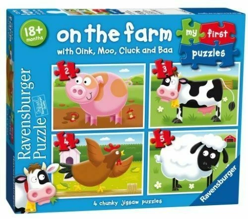 Ravensburger 07302 My First Puzzle on The Farm 4 in 1 Childrens Jigsaw Puzzle