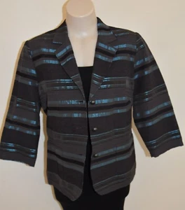 FELLA HAMILTON Striped Blazer Jacket - Size 10 - EUC - Picture 1 of 8