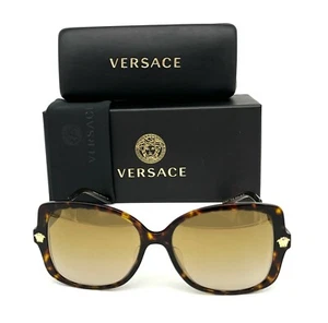 Lunettes de soleil VERSACE VE4390F 108/6E Dark Havana/Marron Or Flash 56m - Photo 1/3
