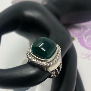 1 Brighton Color Clique braided  Ring  with green  GEM  size 7   nwt       #12