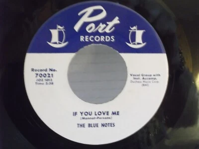 The Blue Notes,Port 70021,"There's Something In Your Eyes,Eloise"US,7"45,1958,M- - Image 1 of 2