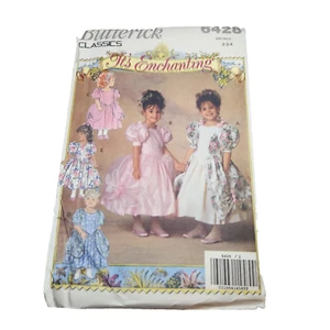 Vestido Butterick Pattern 6428 Su encantador niña talla 2-3-4 sin cortar - Imagen 1 de 2