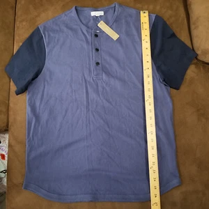 NWT WALLACE & BARNES J CREW HENLEY SHIRT COLORBLOCK BLUE MEDIUM - Picture 1 of 11