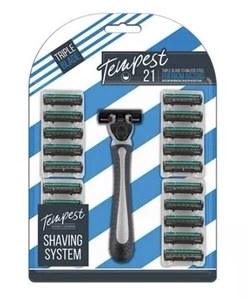 Triple Blade Disposable Men’s Wet Shave Razors, Pack of 21 - Picture 1 of 11