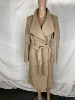 Женское пальто Ted Baker из смеси розовой шерсти с запахом наплечная панель размер 4 Camel - Изображение 1 из 4