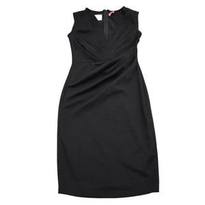 XTaren Dress Womens S Black Plain Sleeveless V Neck Wrap Back Zip Pencil Dress - Picture 1 of 17