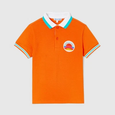 CAMISA POLO NIÑO JACADI PARÍS MANGA CORTA MELÓN LOGO RAYAS TALLA 8 Y 12 Foto 1 de 3