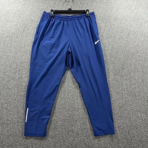 Nike Dri-FIT Track Pants Large Blue Mens Athletic Running Tapered Zipper Pockets - Picture 1 of 14