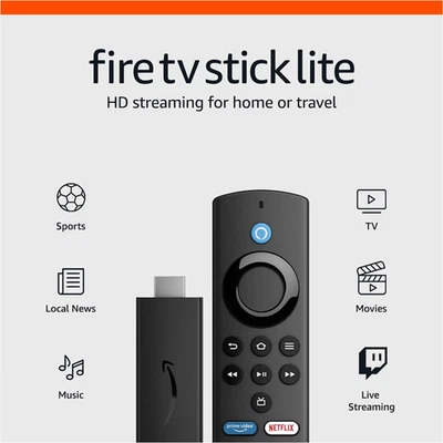 Fire TV Stick Lite, Free and Live TV, Alexa Voice Remote Lite, Smart Home Contro - Image 1 of 4