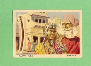 #D368. 1958 NABISCO STRANGE PEOPLES OF THE WORLD CARD #6 RAJPUTS, INDIA - Picture 1 of 2