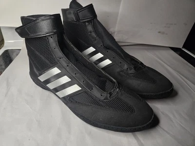 Adidas Box Hog 4 Zapatos de Boxeo Para Hombre’s 14 Negro Plata Botas Excelentes con Cordones Foto 1 de 4