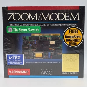 Vintage AMC Zoom Modem 2400 Baud Modem for IBM PC XT AT PS/2 New Old Stock NOS - Picture 1 of 16