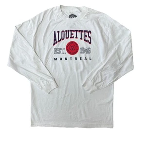 Montreal Alouettes CFL Shirt Size Large Graphic Logo Long Sleeve White - Picture 1 of 4