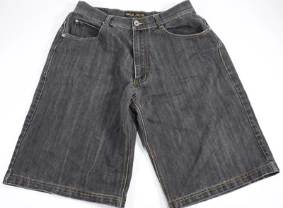 Pantalones Cortos de Jean Sueltos Regal Jeans Para Hombre Talla 36 Desteñidos Negros Puntada Arco Iris Hip Hop Y2K Foto 1 de 4