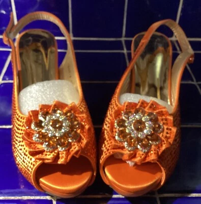 Orange “Bling” High Heels 3.5”- Size 40- MaMa Party - Image 1 of 4