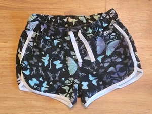 Justice Black Short Shorts Butterflies Girls 7/8 - Picture 1 of 2