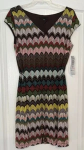 Tiana B Dress Women’s Size 12 Colorful Belted NEW WITH TAGS - Picture 1 of 9