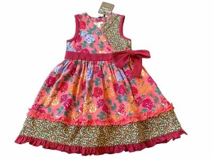 Girls Matilda Jane Pink Rose Floral Summer Spring Dress Size 4 NWT - Picture 1 of 4