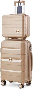 2-Piece Hardside Luggage Set with Spinner Wheels - Carry-On & Cosmetic Case - Picture 1 of 7