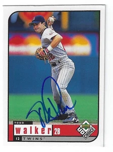TODD WALKER MINNESOTA TWINS SIGNED CARD CUBS RED SOX REDS PADRES A'S ROCKIES - Picture 1 of 1