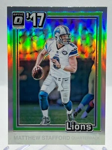 MATTHEW STAFFORD 2017 Donruss optischer Fußball #28 1981 Hommage PRIZM - Bild 1 von 2